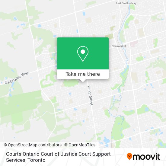 Courts Ontario Court of Justice Court Support Services map