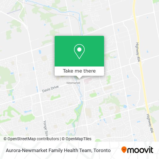 Aurora-Newmarket Family Health Team map