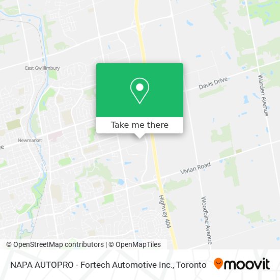 NAPA AUTOPRO - Fortech Automotive Inc. map