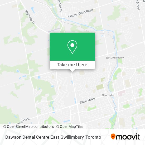 Dawson Dental Centre East Gwillimbury map