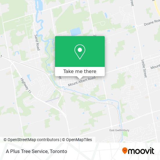 A Plus Tree Service map