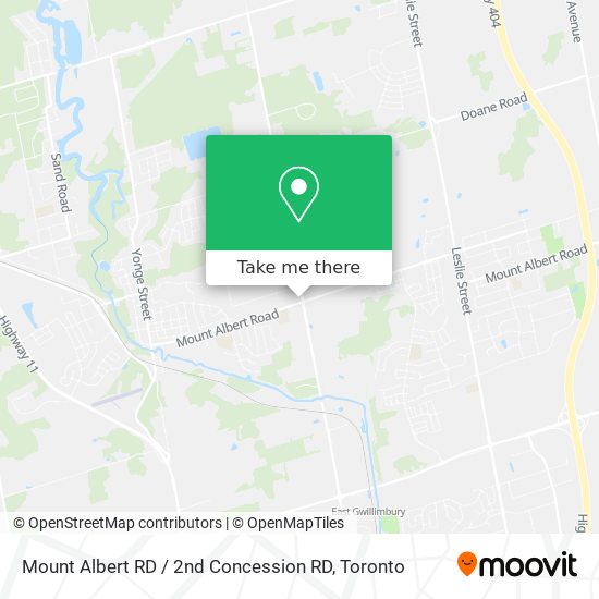 Mount Albert RD / 2nd Concession RD map