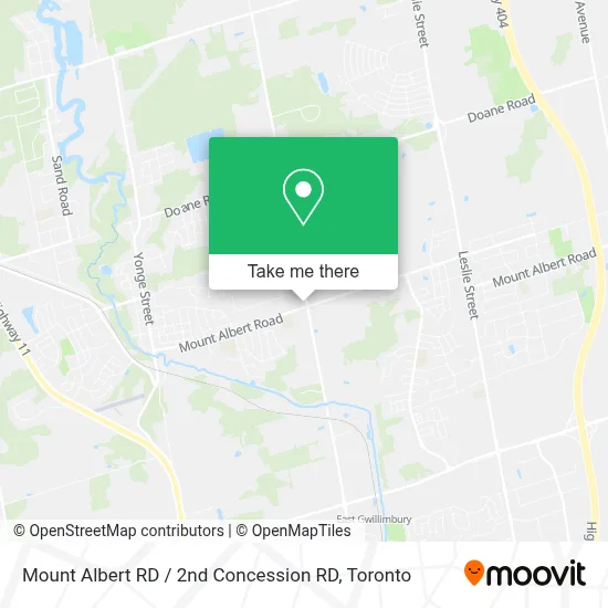 Mount Albert RD / 2nd Concession RD map