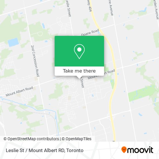 Leslie St / Mount Albert RD map