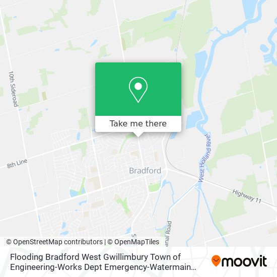 Flooding Bradford West Gwillimbury Town of Engineering-Works Dept Emergency-Watermain Breaks map