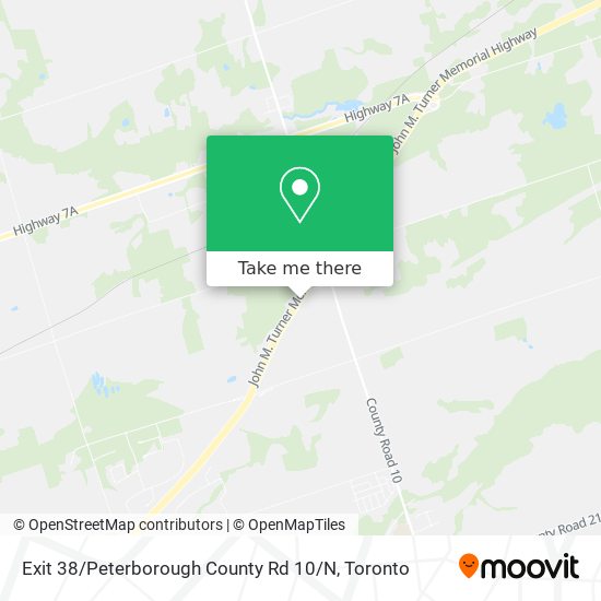 Exit 38 / Peterborough County Rd 10 / N map