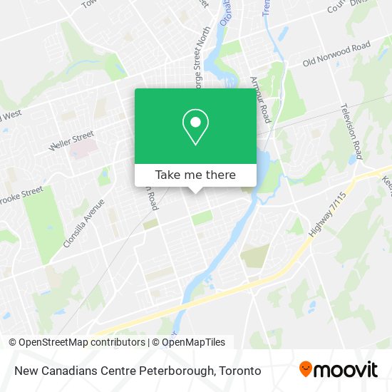 New Canadians Centre Peterborough map