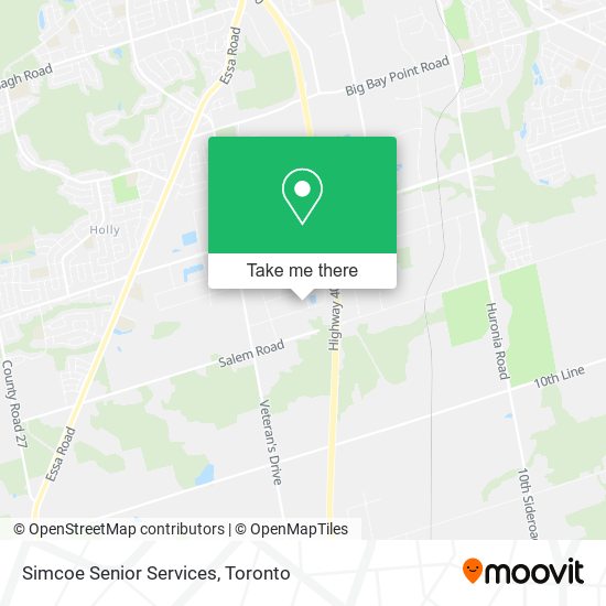 Simcoe Senior Services map