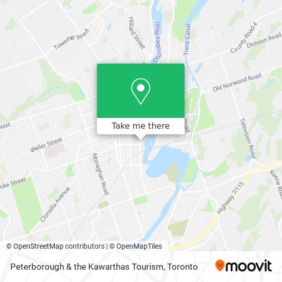 Peterborough & the Kawarthas Tourism map