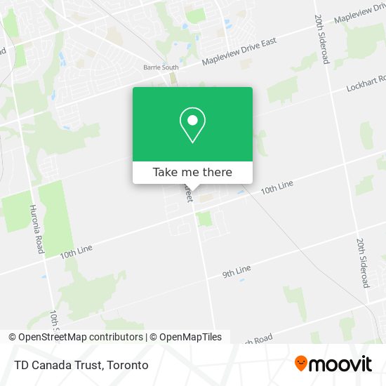 TD Canada Trust map