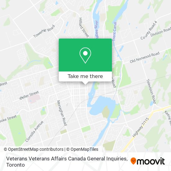 Veterans Veterans Affairs Canada General Inquiries map