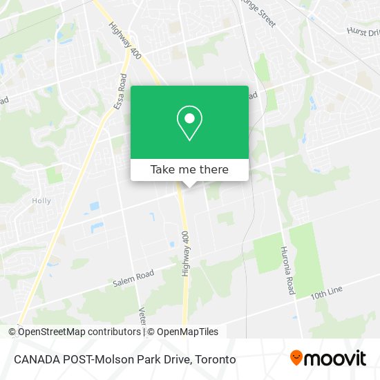 CANADA POST-Molson Park Drive map