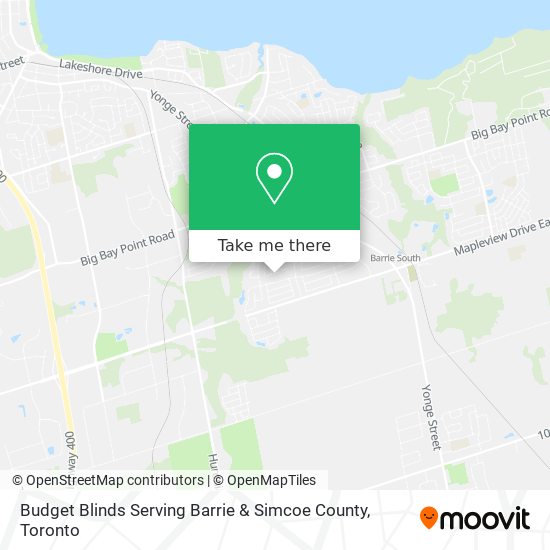Budget Blinds Serving Barrie & Simcoe County map