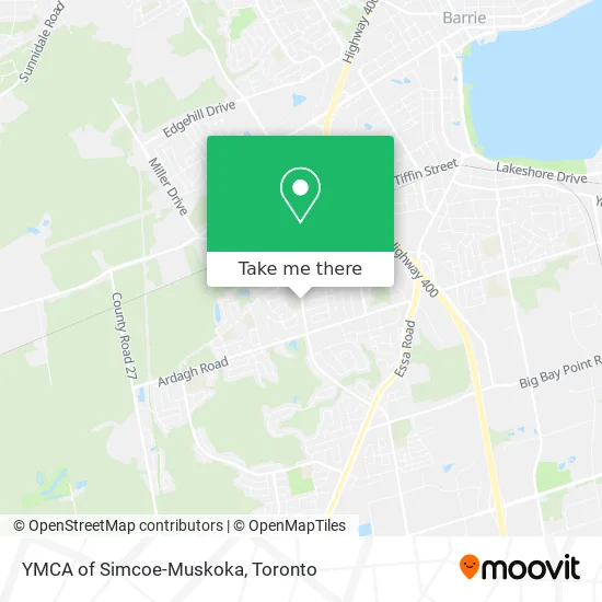 YMCA of Simcoe-Muskoka map