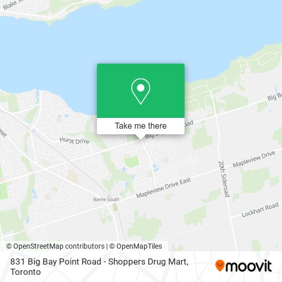 831 Big Bay Point Road - Shoppers Drug Mart map