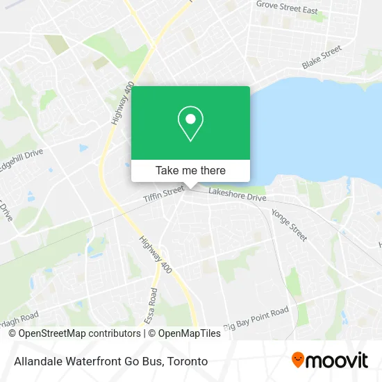 Allandale Waterfront Go Bus map