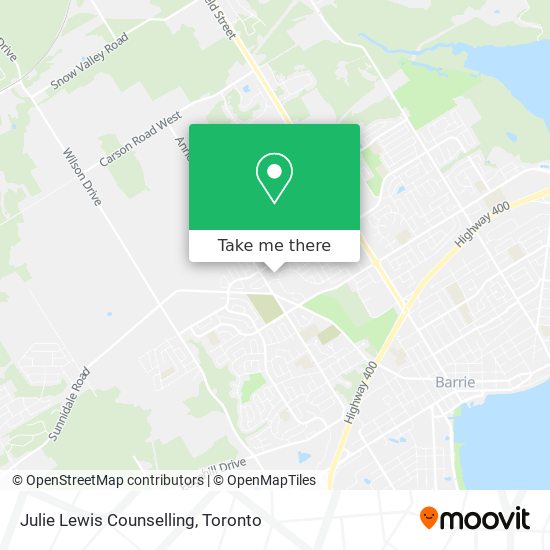 Julie Lewis Counselling map