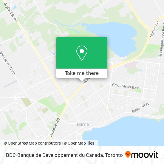 BDC-Banque de Developpement du Canada map
