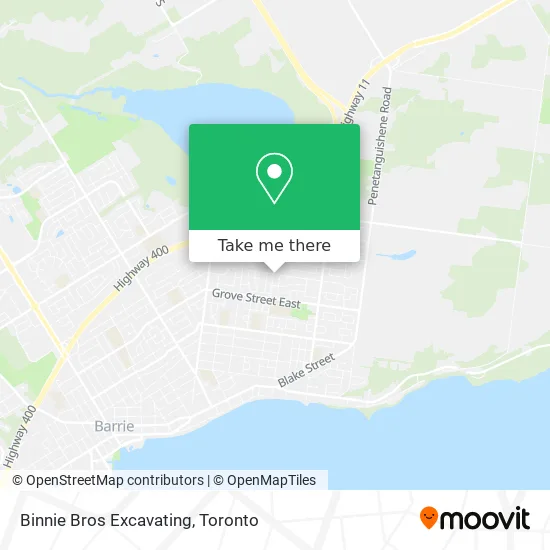 Binnie Bros Excavating map