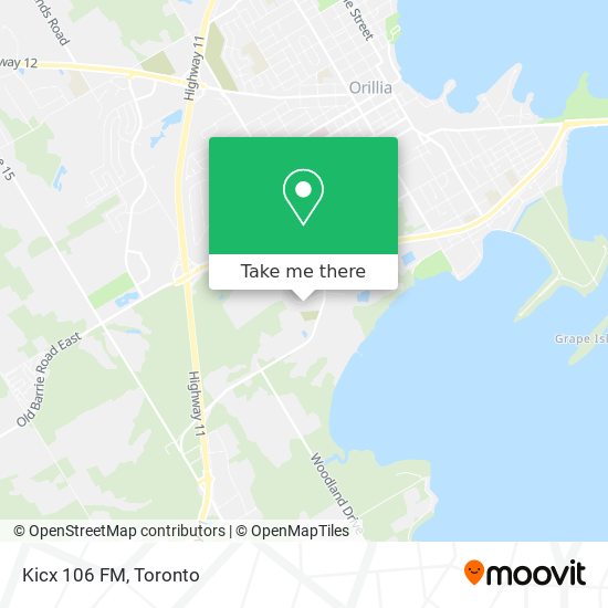 Kicx 106 FM map