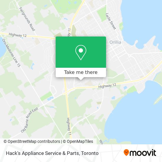 Hack's Appliance Service & Parts map