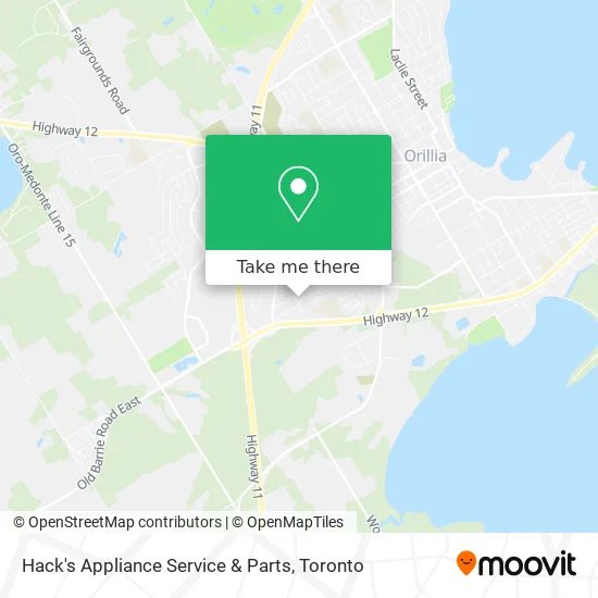 Hack's Appliance Service & Parts map