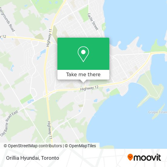 Orillia Hyundai map