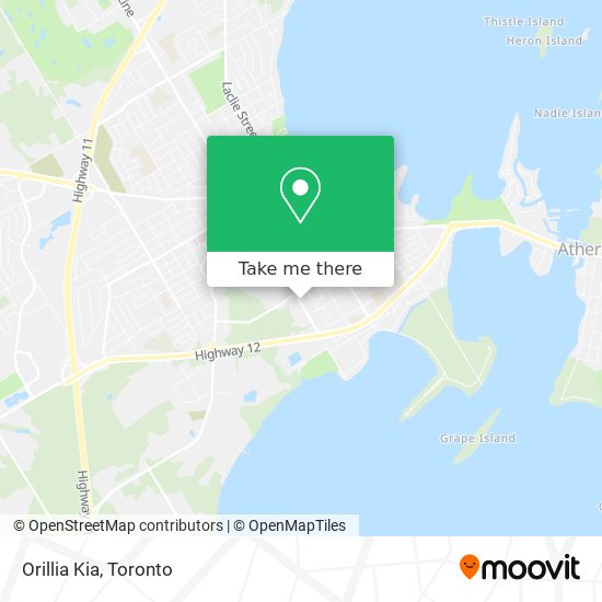 Orillia Kia map