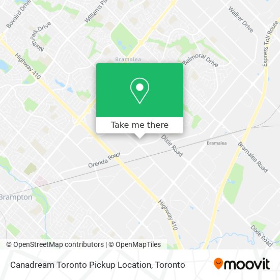 Canadream Toronto Pickup Location plan