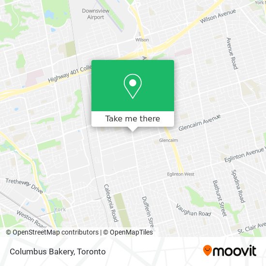 Columbus Bakery map