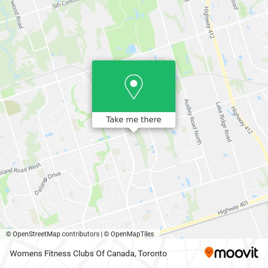 Womens Fitness Clubs Of Canada map