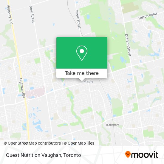 Quest Nutrition Vaughan map