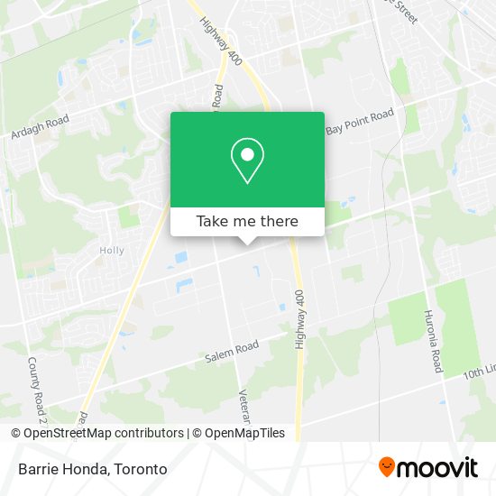 Barrie Honda map