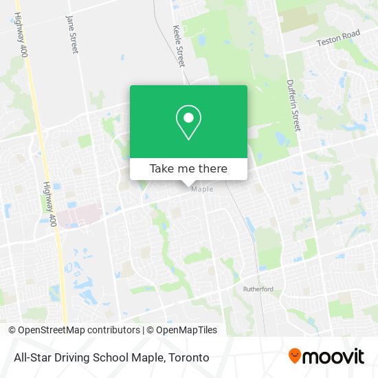 All-Star Driving School Maple map