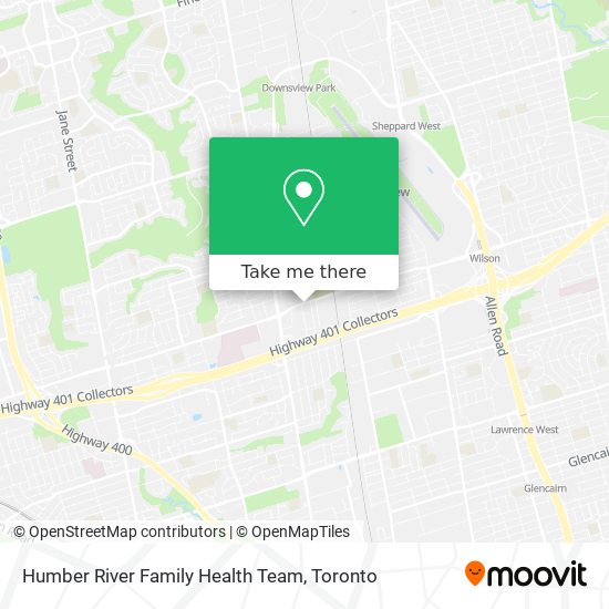 Humber River Family Health Team map