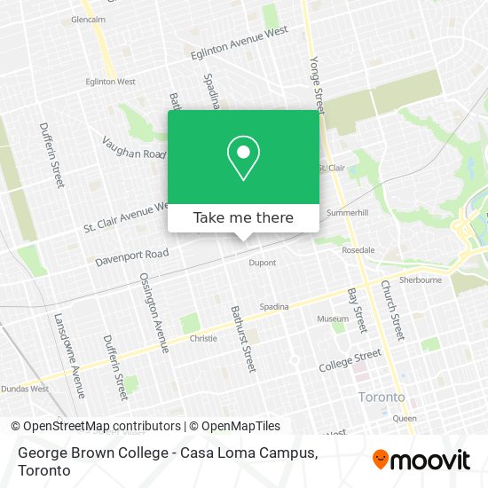 George Brown College - Casa Loma Campus map