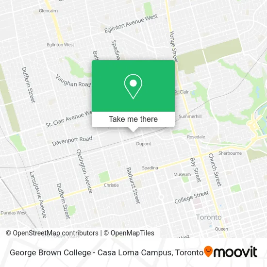 George Brown College - Casa Loma Campus map
