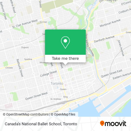 Canada's National Ballet School map