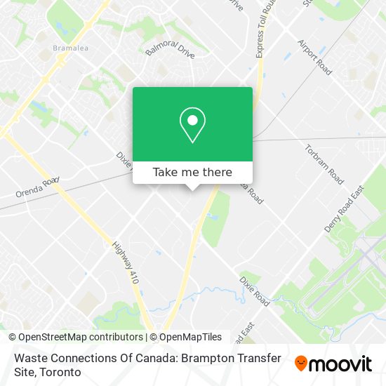 Waste Connections Of Canada: Brampton Transfer Site map