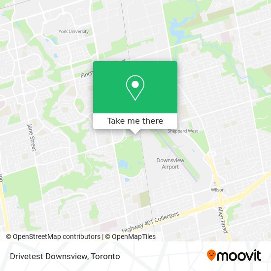 Drivetest Downsview map