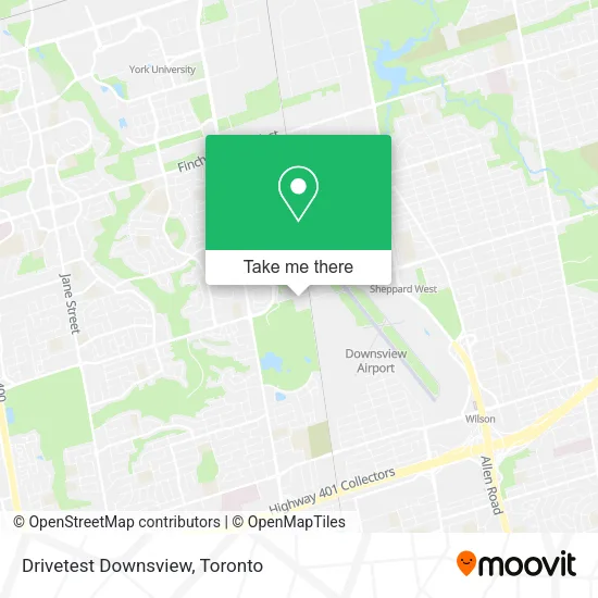Drivetest Downsview map