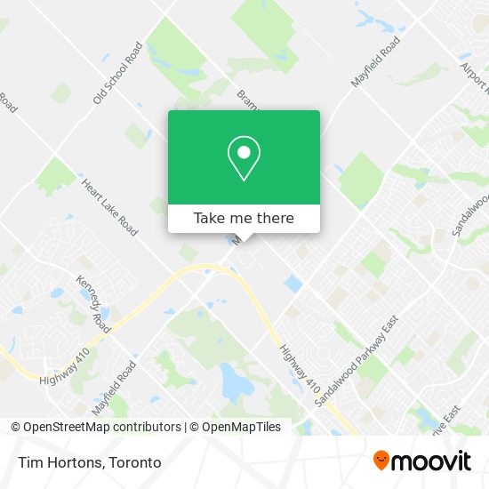 Tim Hortons map