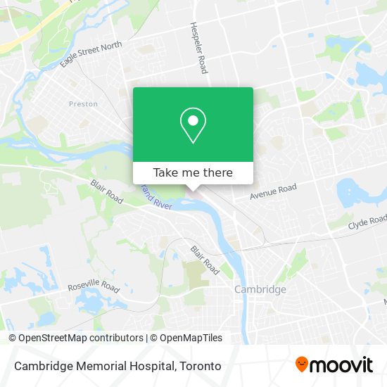 Cambridge Memorial Hospital map