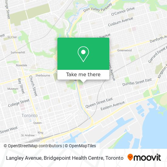 Langley Avenue, Bridgepoint Health Centre map
