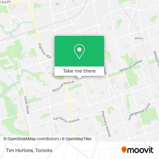 Tim Hortons map