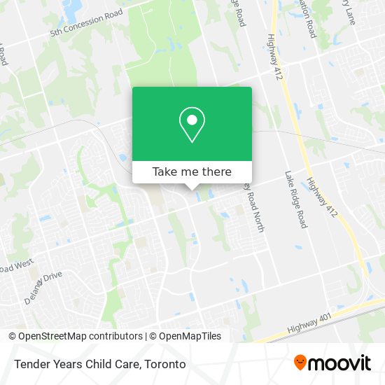 Tender Years Child Care map
