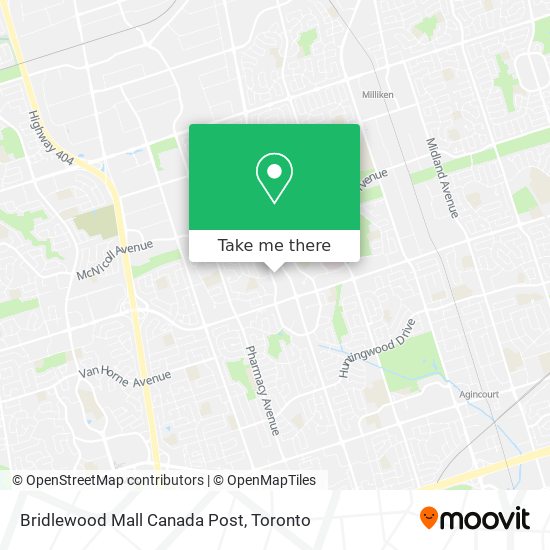 Bridlewood Mall Canada Post map