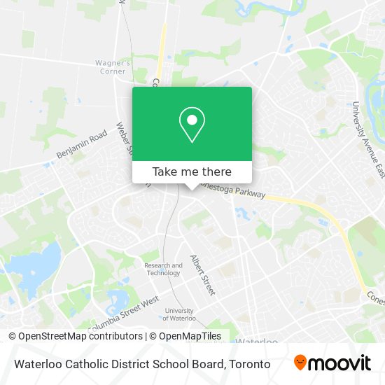 Waterloo Catholic District School Board map