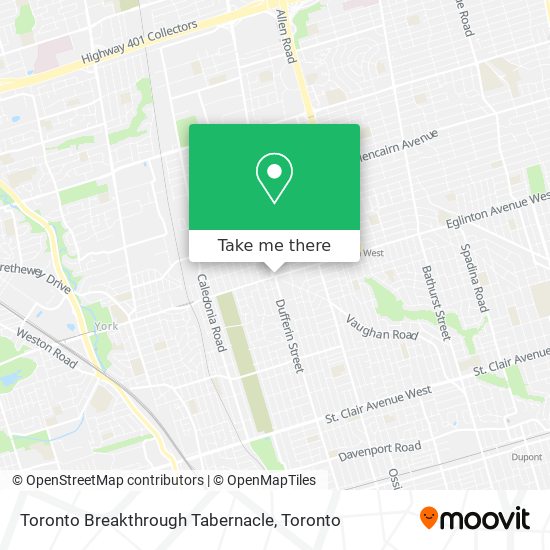 Toronto Breakthrough Tabernacle map