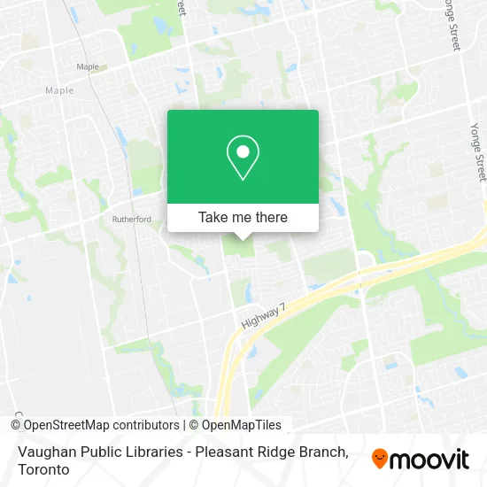 Vaughan Public Libraries - Pleasant Ridge Branch map